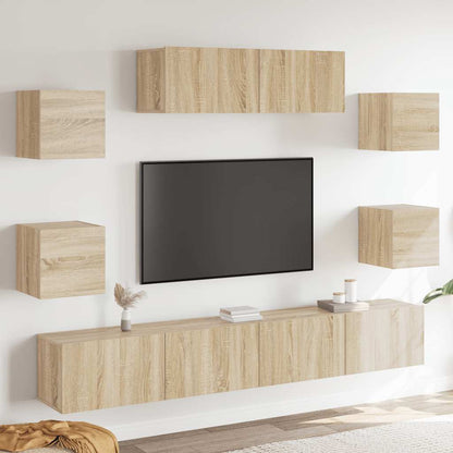 vidaXL 7 Piece TV Cabinet Set Sonoma Oak Engineered Wood