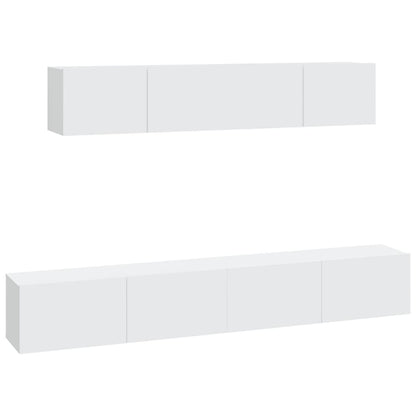 vidaXL 4 Piece TV Cabinet Set White Engineered Wood