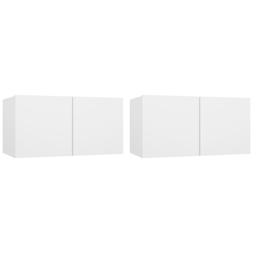vidaXL 4 Piece TV Cabinet Set White Engineered Wood
