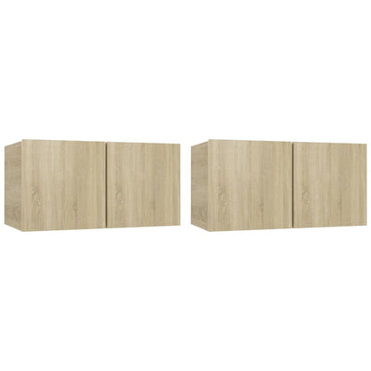 vidaXL 4 Piece TV Cabinet Set Sonoma Oak Engineered Wood