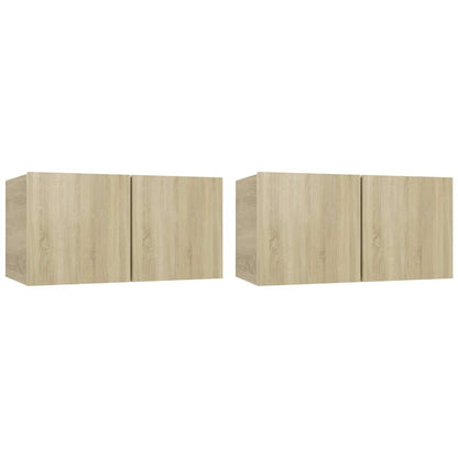 vidaXL 4 Piece TV Cabinet Set Sonoma Oak Engineered Wood