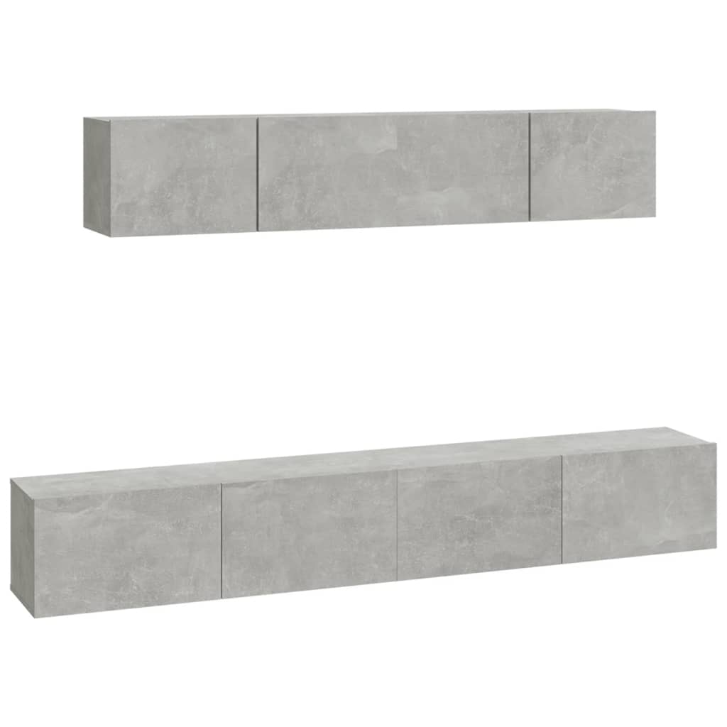 vidaXL 4 Piece TV Cabinet Set Concrete Grey Engineered Wood