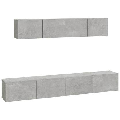 vidaXL 4 Piece TV Cabinet Set Concrete Grey Engineered Wood