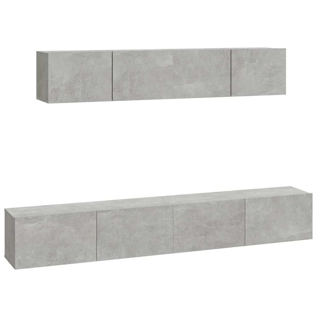 vidaXL 4 Piece TV Cabinet Set Concrete Grey Engineered Wood