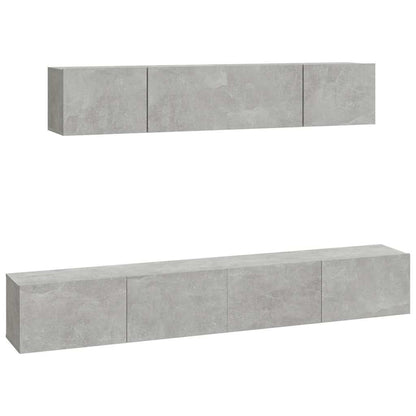 vidaXL 4 Piece TV Cabinet Set Concrete Grey Engineered Wood
