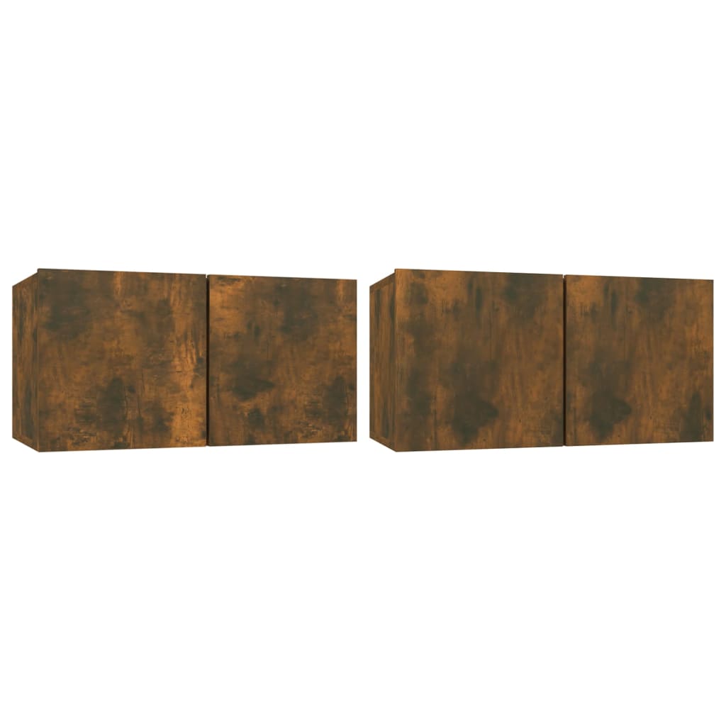 vidaXL 4 Piece TV Cabinet Set Smoked Oak Engineered Wood