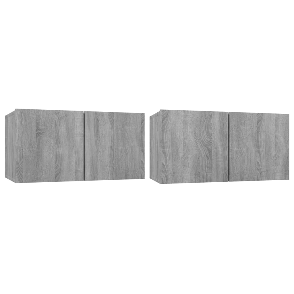 vidaXL 4 Piece TV Cabinet Set Grey Sonoma Engineered Wood