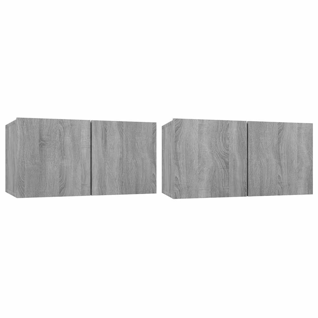 vidaXL 4 Piece TV Cabinet Set Grey Sonoma Engineered Wood