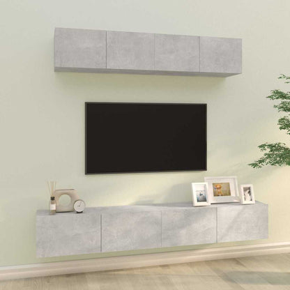 vidaXL 4 Piece TV Cabinet Set Concrete Grey Engineered Wood