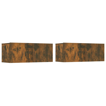vidaXL 4 Piece TV Cabinet Set Smoked Oak Engineered Wood