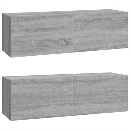 vidaXL 4 Piece TV Cabinet Set Grey Sonoma Engineered Wood