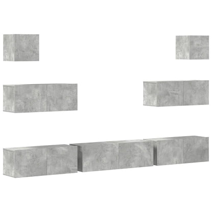vidaXL 7 Piece TV Cabinet Set Concrete Grey Engineered Wood