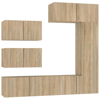 vidaXL 6 Piece TV Cabinet Set Sonoma Oak Engineered Wood