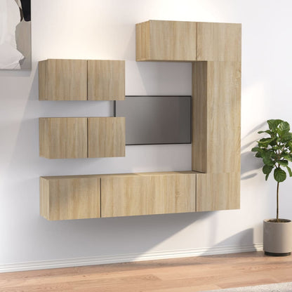 vidaXL 6 Piece TV Cabinet Set Sonoma Oak Engineered Wood