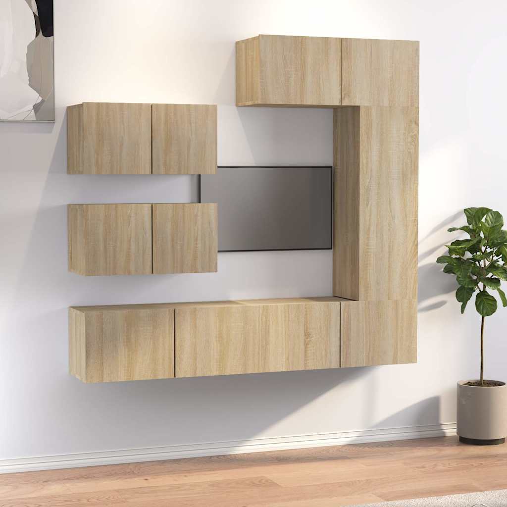 vidaXL 6 Piece TV Cabinet Set Sonoma Oak Engineered Wood