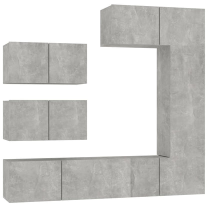 vidaXL TV Cabinet Set | Set of 6 | Concrete Grey | Engineered Wood | Medium
