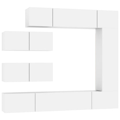 vidaXL Tv Cabinet Set | Set of 7 | White | Engineered Wood | Medium to Large