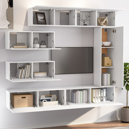 vidaXL Tv Cabinet Set | Set of 7 | White | Engineered Wood | Medium to Large