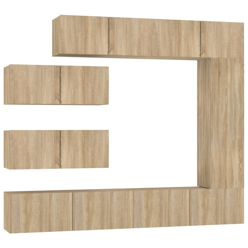 vidaXL Tv Cabinet Set | Set of 7 | Sonoma oak | Engineered wood | Standard
