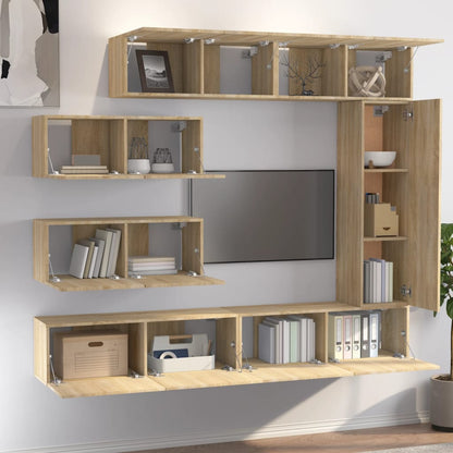 vidaXL Tv Cabinet Set | Set of 7 | Sonoma oak | Engineered wood | Standard