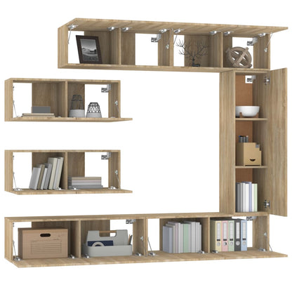 vidaXL Tv Cabinet Set | Set of 7 | Sonoma oak | Engineered wood | Standard