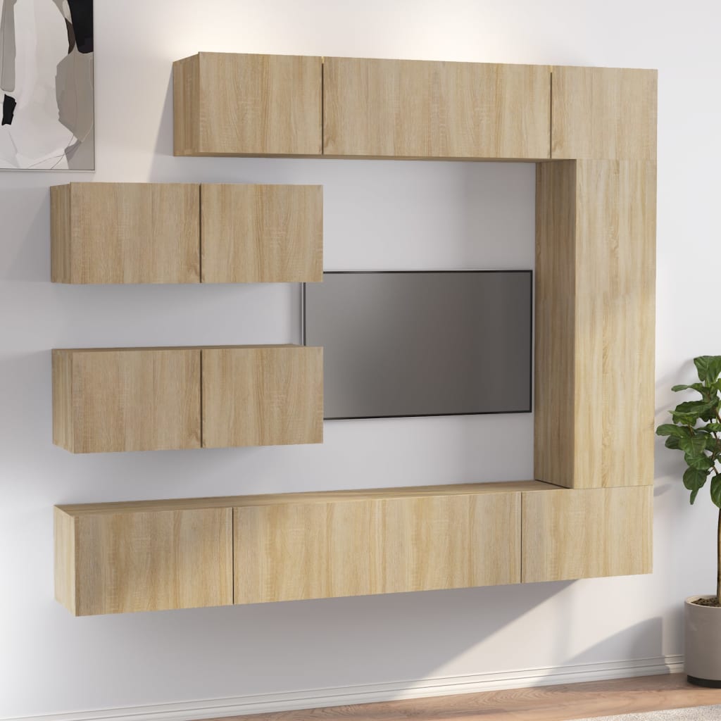 vidaXL Tv Cabinet Set | Set of 7 | Sonoma oak | Engineered wood | Standard