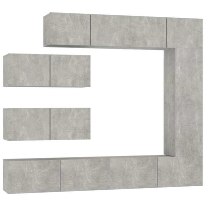 vidaXL 7 Piece TV Cabinet Set Concrete Grey Engineered Wood