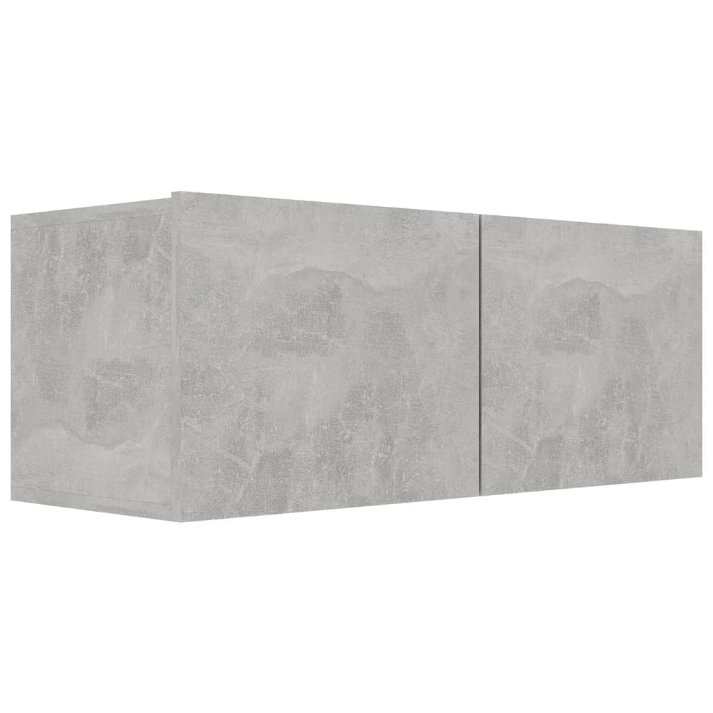 vidaXL TV Cabinet Set | 7 Piece | Concrete Grey | Engineered Wood | Wall Mounted