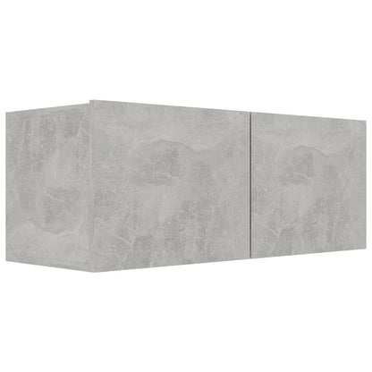vidaXL TV Cabinet Set | 7 Piece | Concrete Grey | Engineered Wood | Wall Mounted