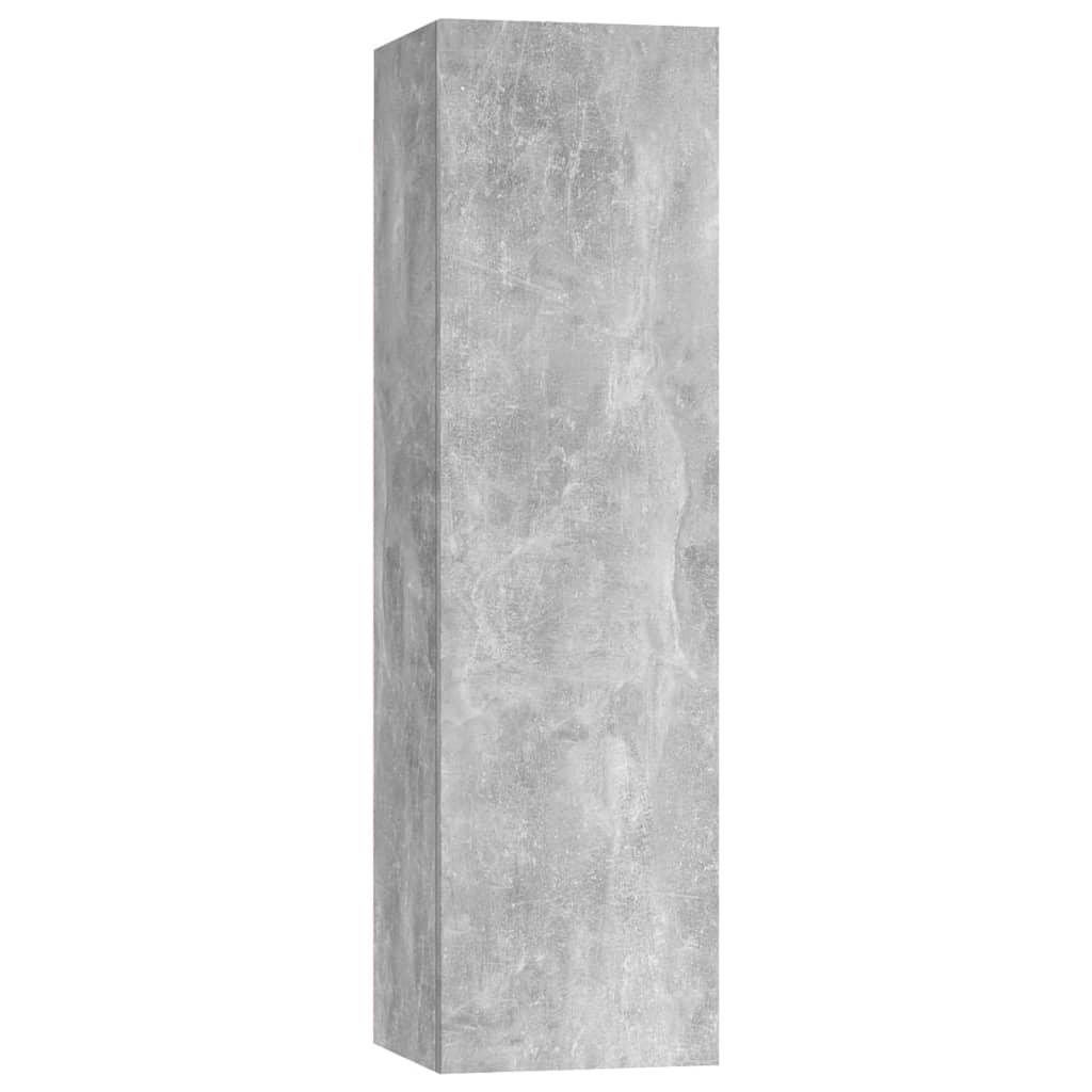 vidaXL TV Cabinet Set | 7 Piece | Concrete Grey | Engineered Wood | Wall Mounted