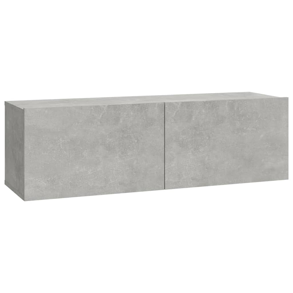 vidaXL TV Cabinet Set | 7 Piece | Concrete Grey | Engineered Wood | Wall Mounted