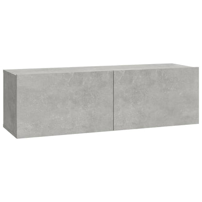 vidaXL TV Cabinet Set | 7 Piece | Concrete Grey | Engineered Wood | Wall Mounted