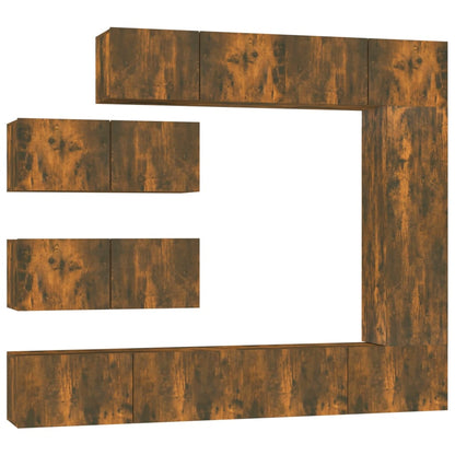 vidaXL 7 Piece TV Cabinet Set Smoked Oak Engineered Wood