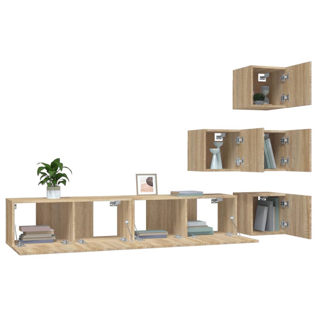 vidaXL Wall-mounted TV Cabinet Sonoma Oak Engineered Wood