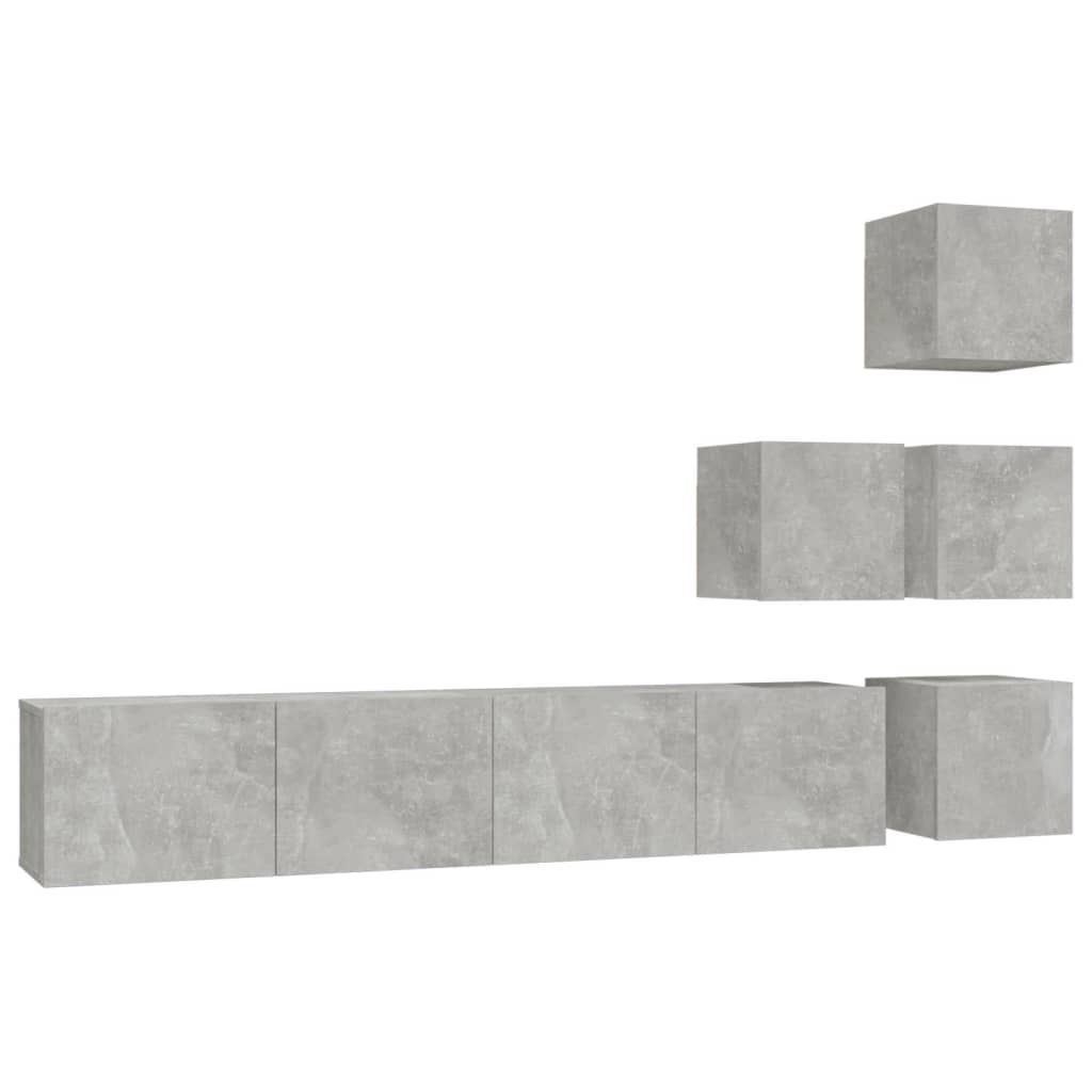 vidaXL Wall-mounted TV Cabinet Concrete Grey Engineered Wood
