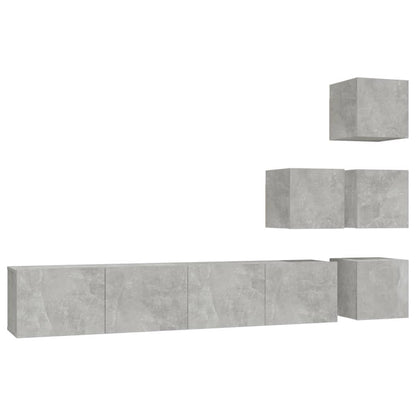 vidaXL Wall-mounted TV Cabinet Concrete Grey Engineered Wood