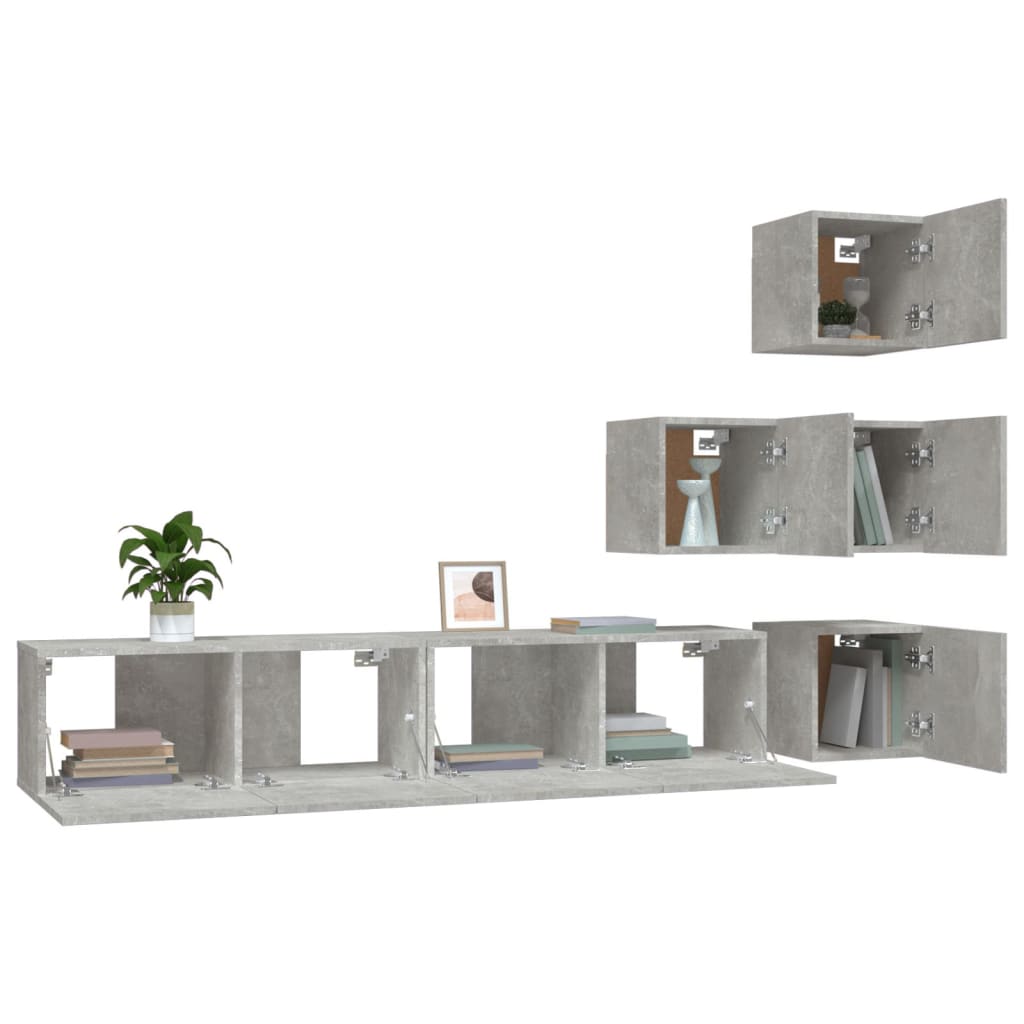 vidaXL Wall-mounted TV Cabinet Concrete Grey Engineered Wood