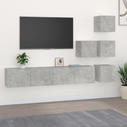 vidaXL Wall-mounted TV Cabinet Concrete Grey Engineered Wood