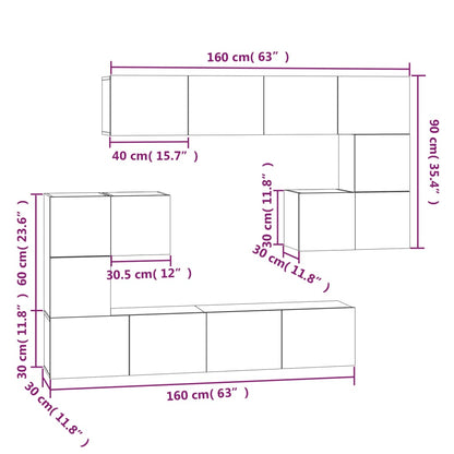 vidaXL Wall-mounted TV Cabinet White Engineered Wood