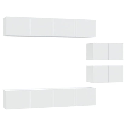 vidaXL 4 Piece TV Cabinet Set White Engineered Wood