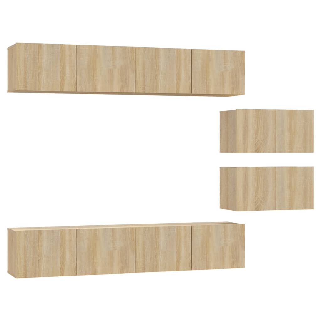 vidaXL 4 Piece TV Cabinet Set Sonoma Oak Engineered Wood
