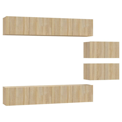 vidaXL 4 Piece TV Cabinet Set Sonoma Oak Engineered Wood