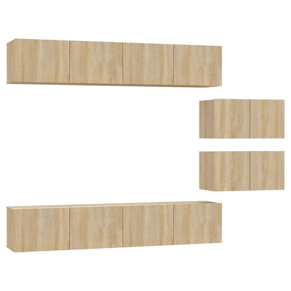 vidaXL 6 Piece TV Cabinet Set Sonoma Oak Engineered Wood