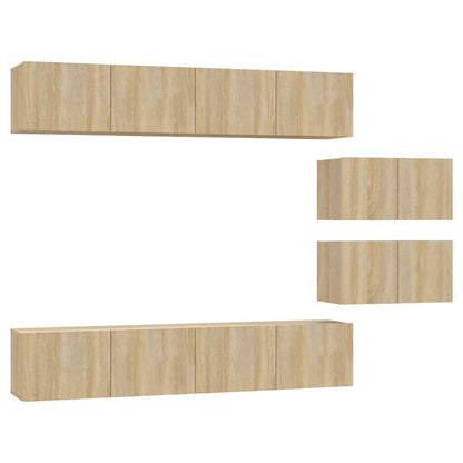 vidaXL 6 Piece TV Cabinet Set Sonoma Oak Engineered Wood