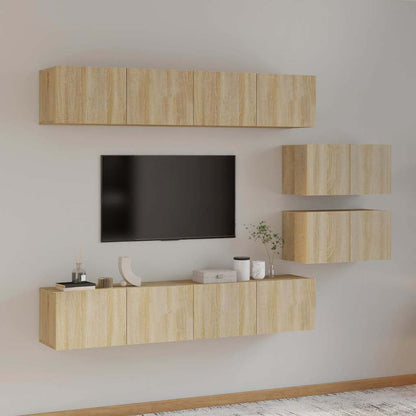 vidaXL 6 Piece TV Cabinet Set Sonoma Oak Engineered Wood