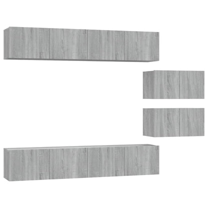 vidaXL 4 Piece TV Cabinet Set Grey Sonoma Engineered Wood