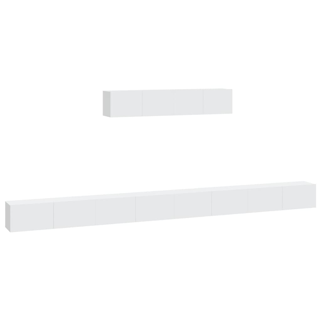 vidaXL 4 Piece TV Cabinet Set White Engineered Wood