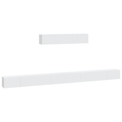 vidaXL 4 Piece TV Cabinet Set White Engineered Wood