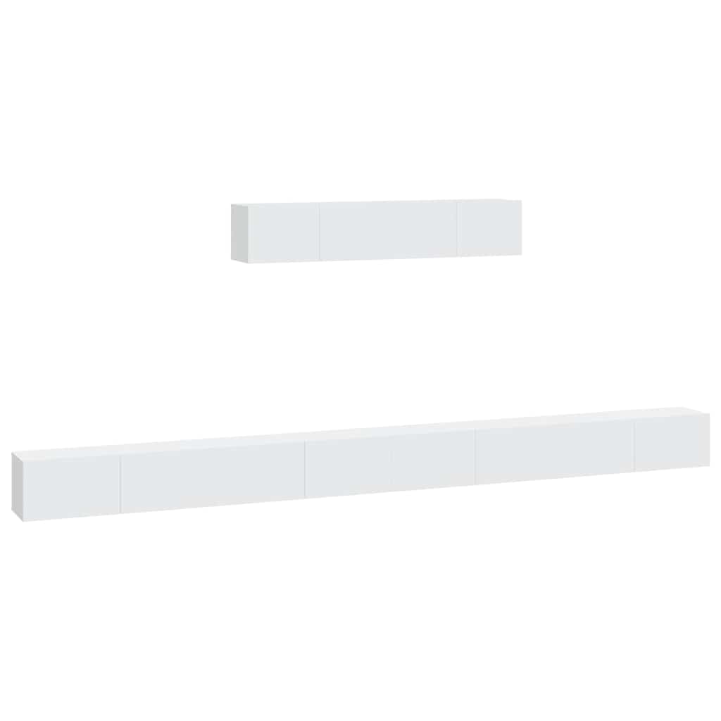 vidaXL 6 Piece TV Cabinet Set White Engineered Wood
