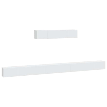 vidaXL 6 Piece TV Cabinet Set White Engineered Wood